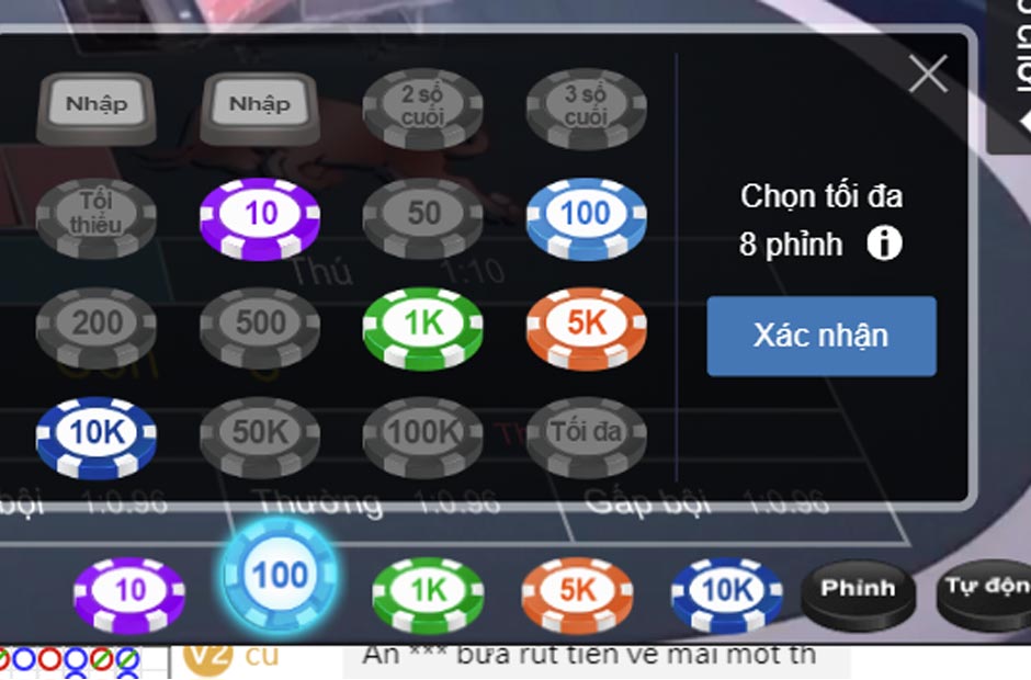 Lựa chọn mức cược hợp lý