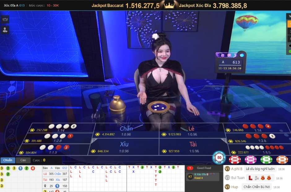 Quan sát lịch sử game xóc đĩa